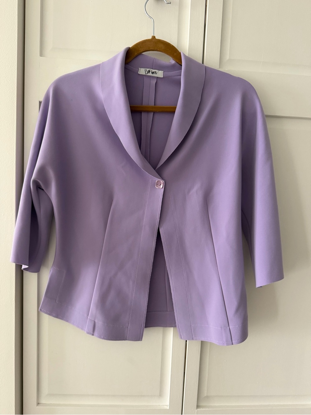 Vintage Barbeau Lilac Lavender Cropped Structured Blazer Jacket Pastel M - Picture 2 of 10
